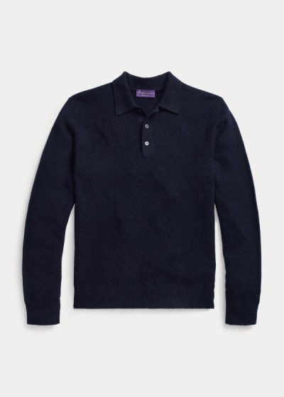 Suéter Ralph Lauren Cashmere Polo-Collar Homem 63905-TXYB